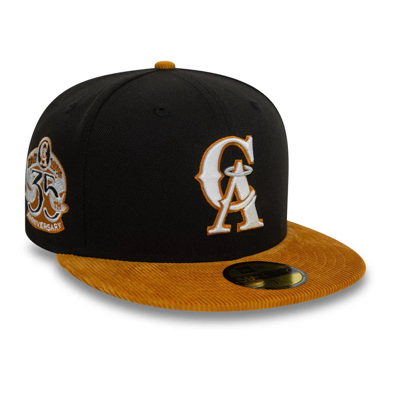 LA Angels Contrast Cord Black 59FIFTY Fitted Cap