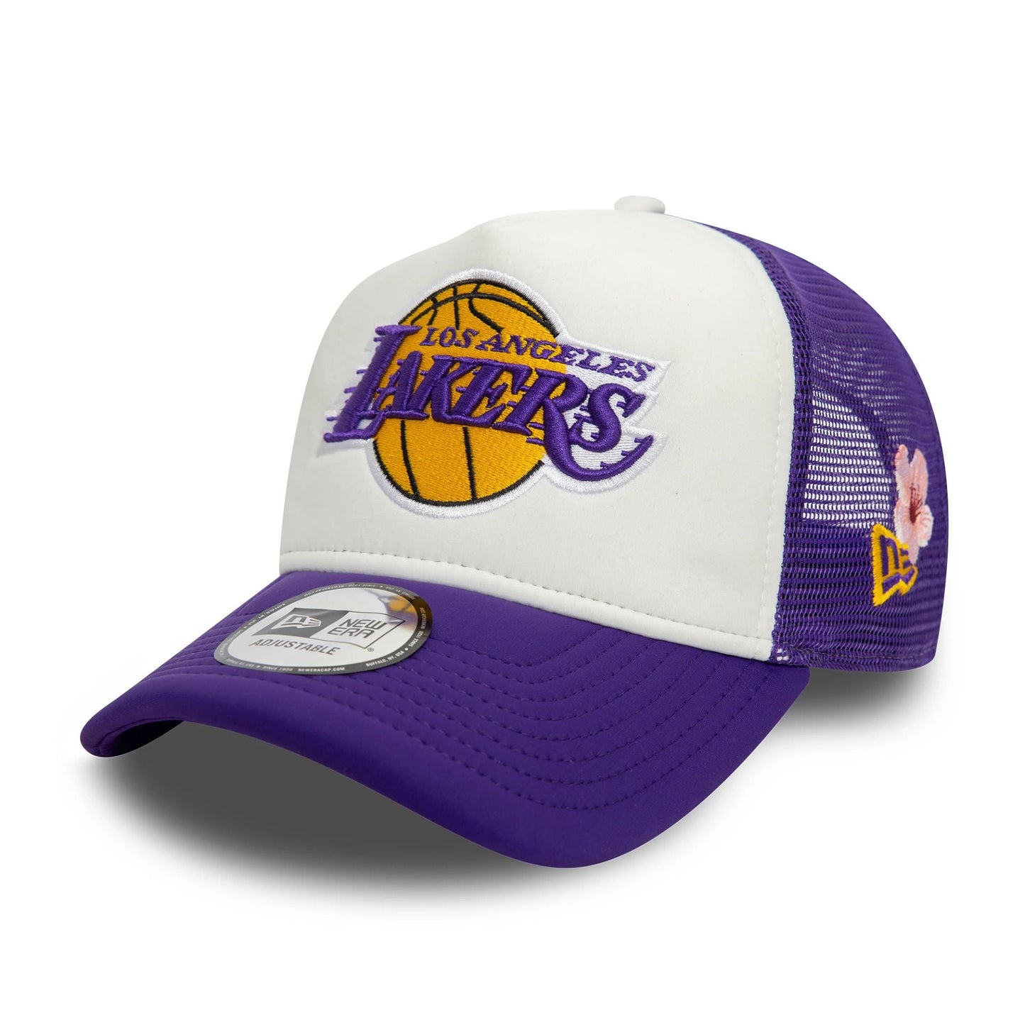 NEW ERA LA Lakers NBA Flower Purple 9FORTY A-Frame Trucker Adjustable Cap