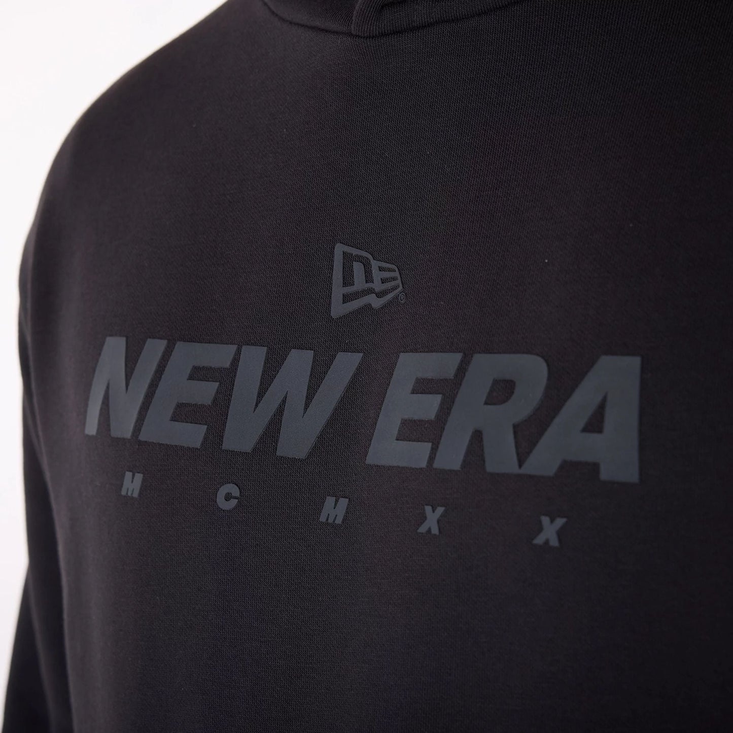 New Era Flag Logo Black Oversized Pullover Hoodie