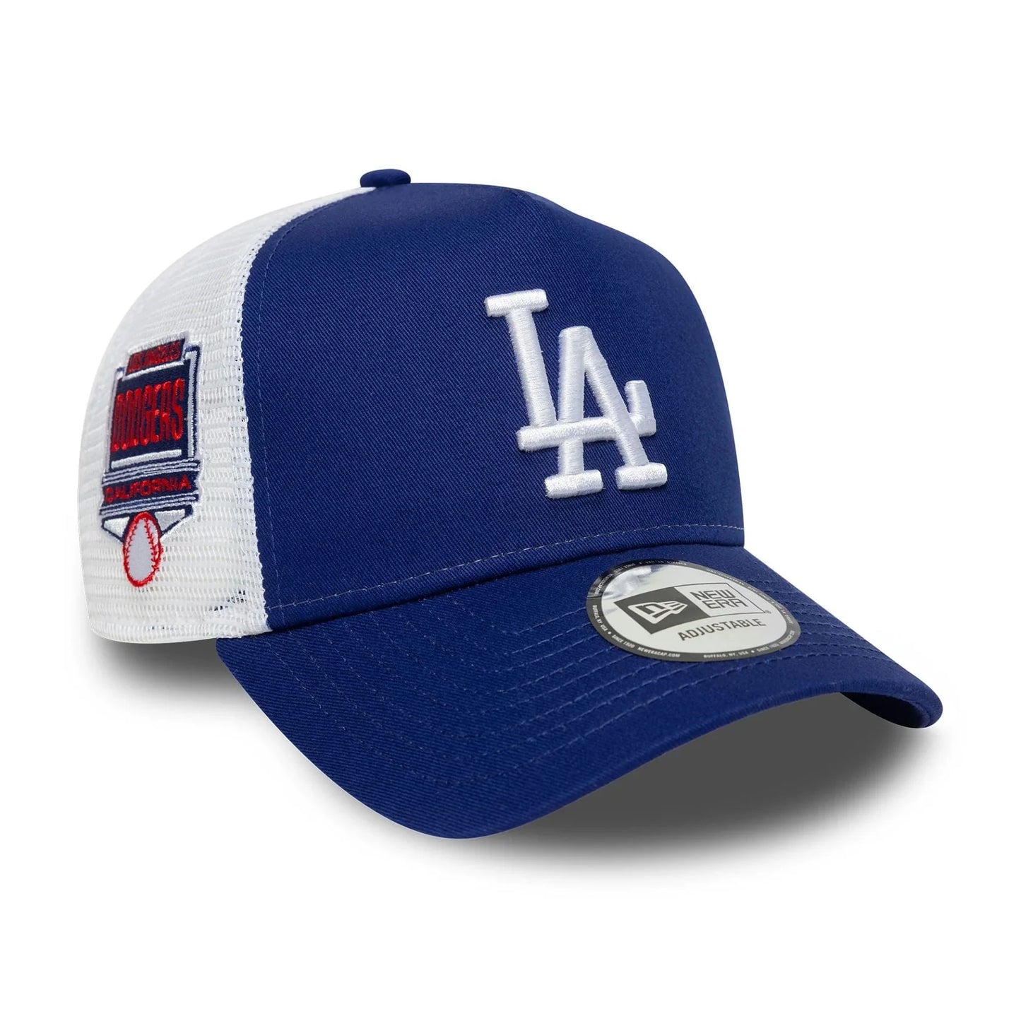 NEW ERA LA Dodgers MLB Side Patch Dark Blue 9FORTY A-Frame Trucker Adjustable Cap