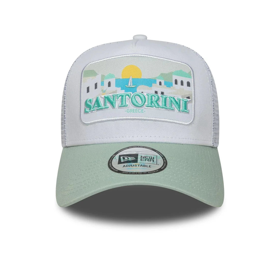 NEW ERA Summer Santorini Pastel Green 9FORTY A-Frame Trucker Adjustable Cap