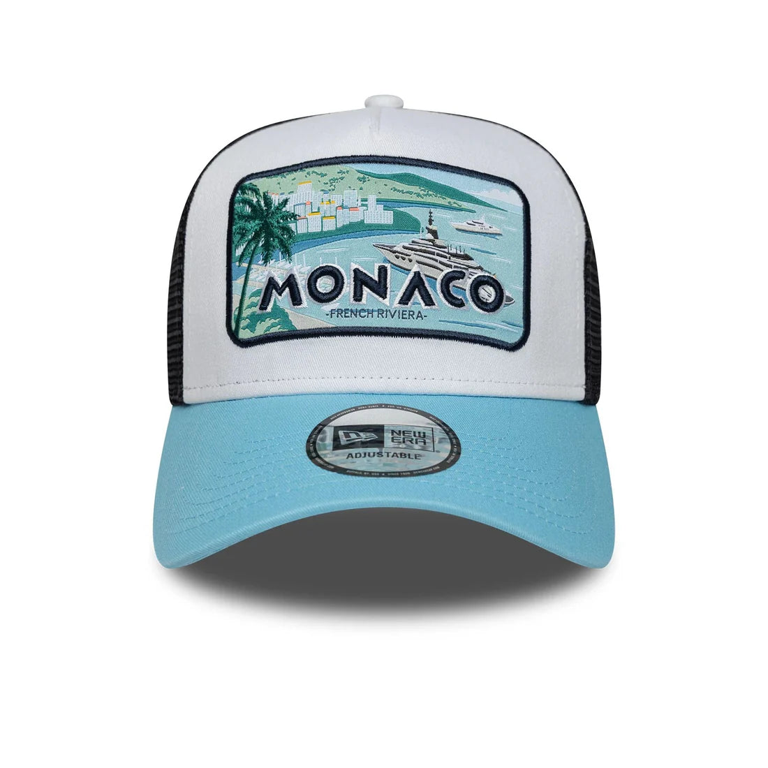 NEW ERA Summer Monaco Pastel Blue 9FORTY A-Frame Trucker Adjustable Cap