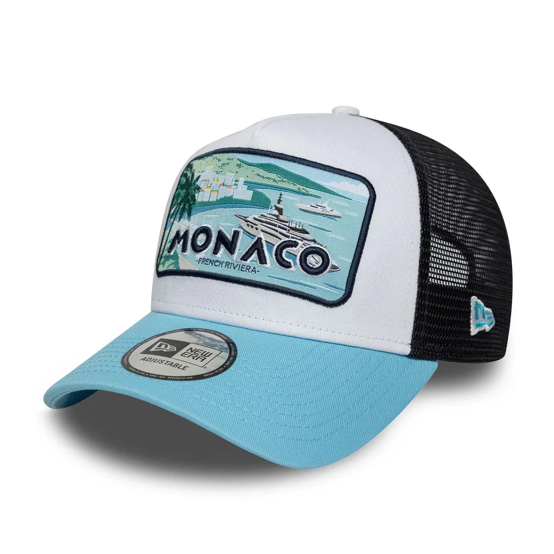 NEW ERA Summer Monaco Pastel Blue 9FORTY A-Frame Trucker Adjustable Cap