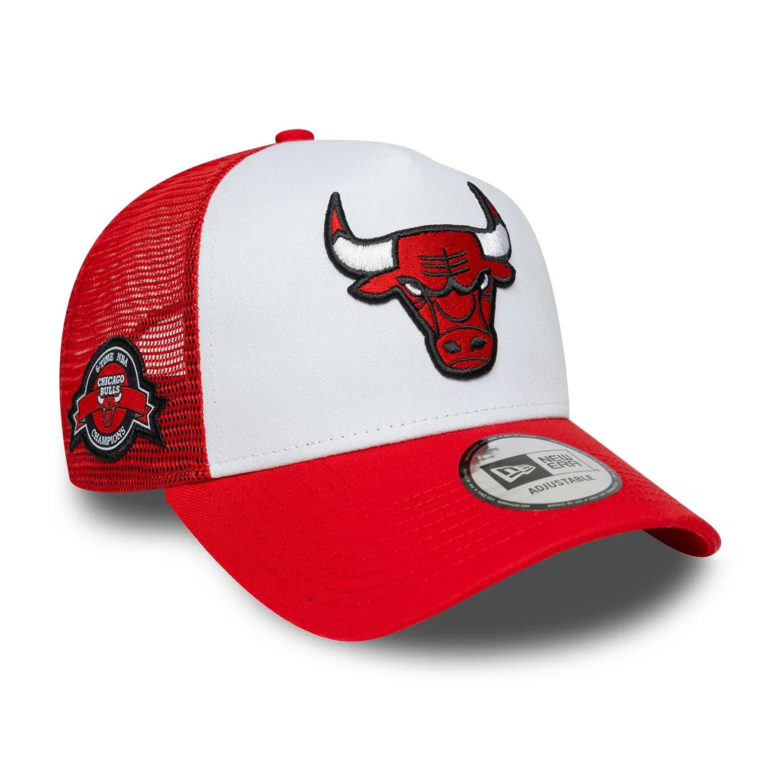 NEW ERA Chicago Bulls NBA Side Patch Red 9FORTY A-Frame Trucker Adjustable Cap