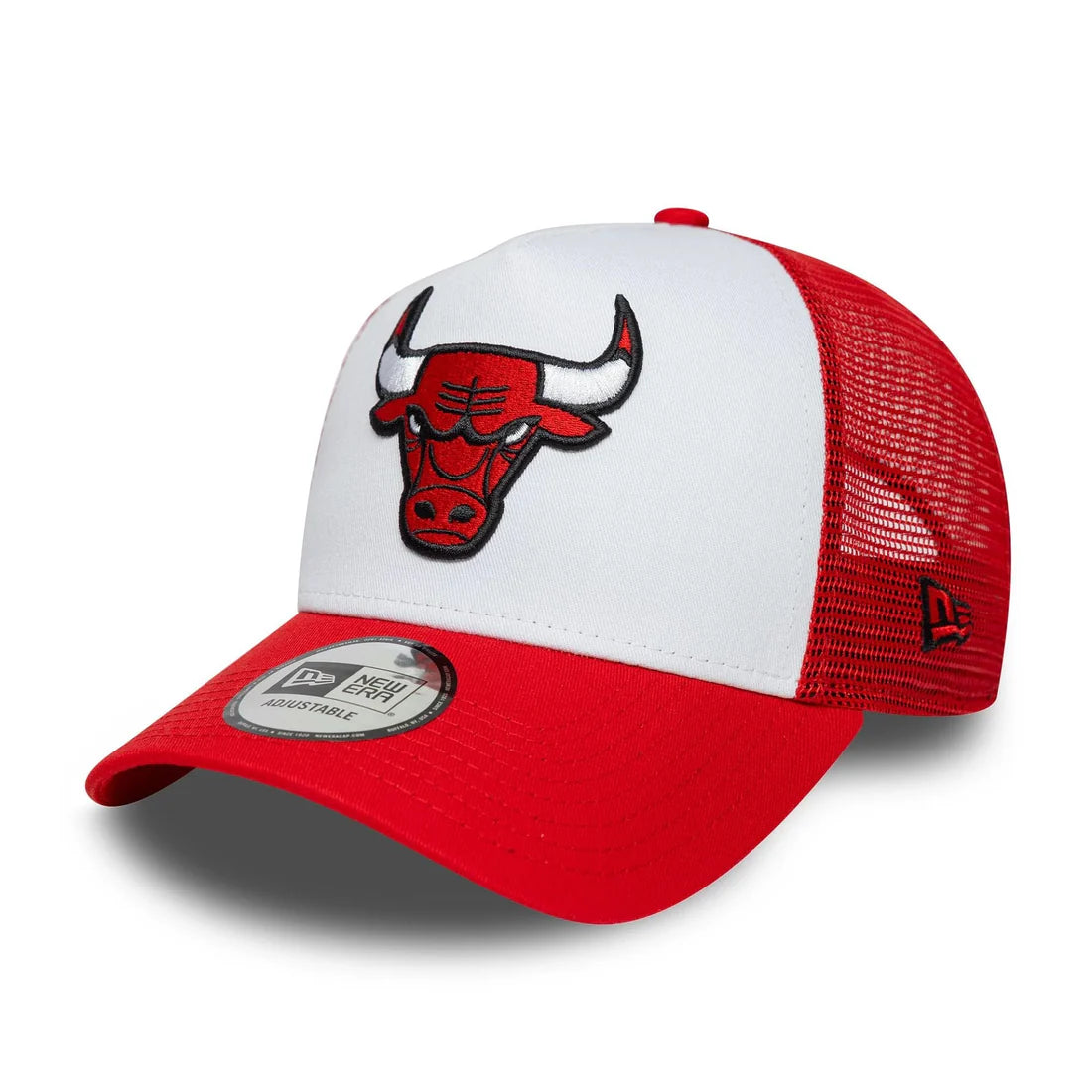 NEW ERA Chicago Bulls NBA Side Patch Red 9FORTY A-Frame Trucker Adjustable Cap