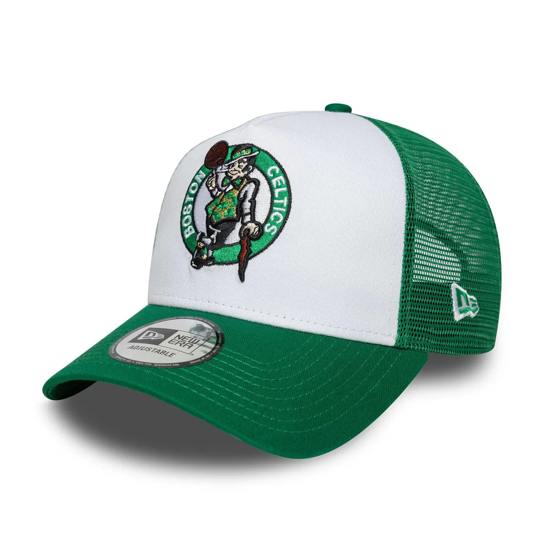 NEW ERA Boston Celtics NBA Side Patch Green 9FORTY A-Frame Trucker Adjustable Cap
