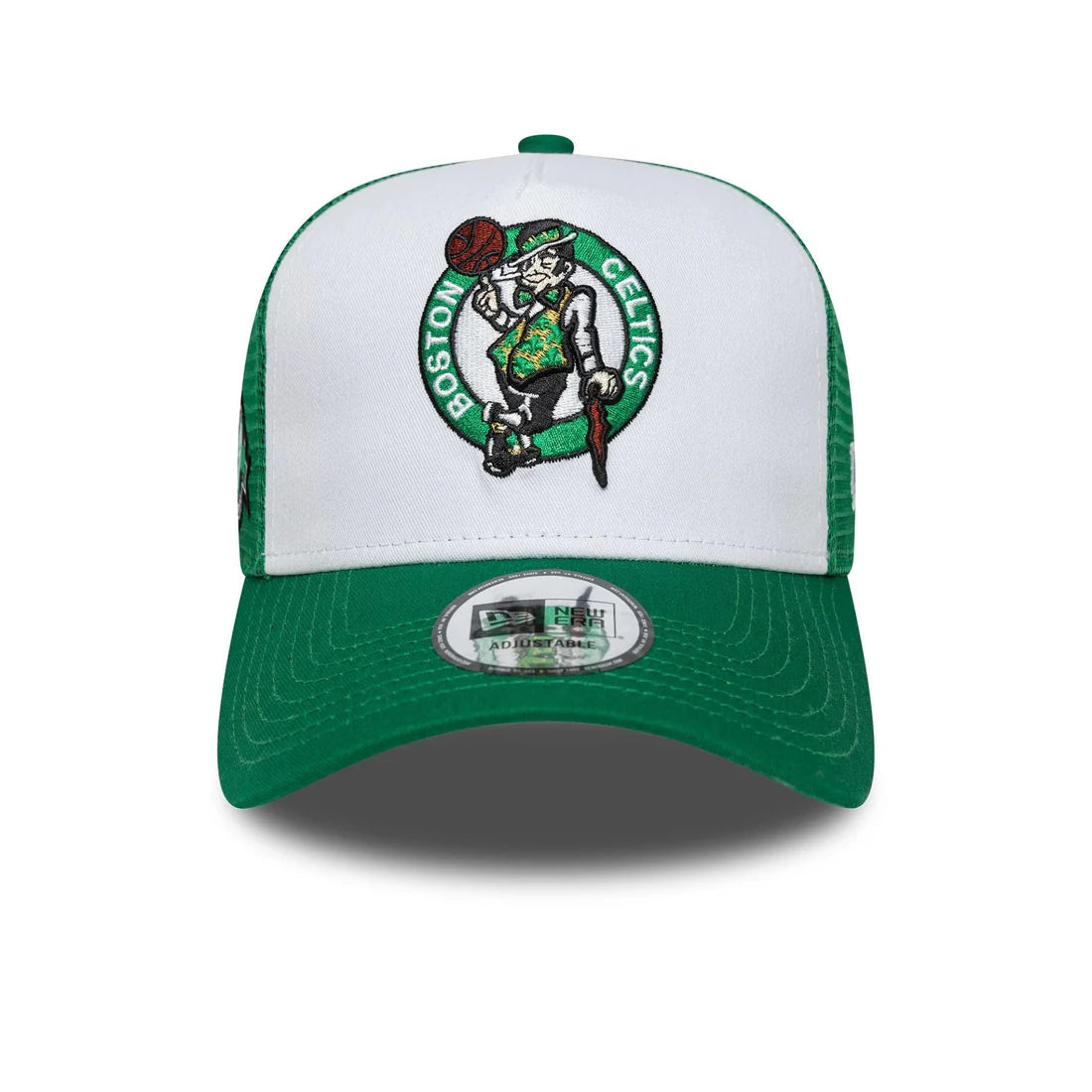 NEW ERA Boston Celtics NBA Side Patch Green 9FORTY A-Frame Trucker Adjustable Cap