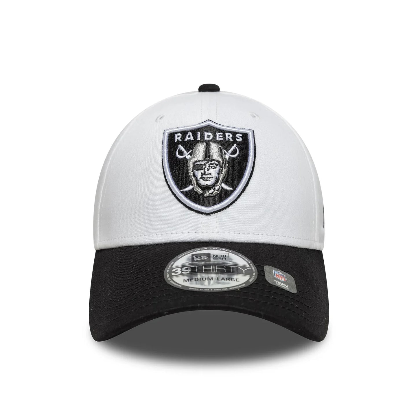 NEW ERA Las Vegas Raiders NFL Team Logo White 39THIRTY Stretch Fit Adjustable Cap