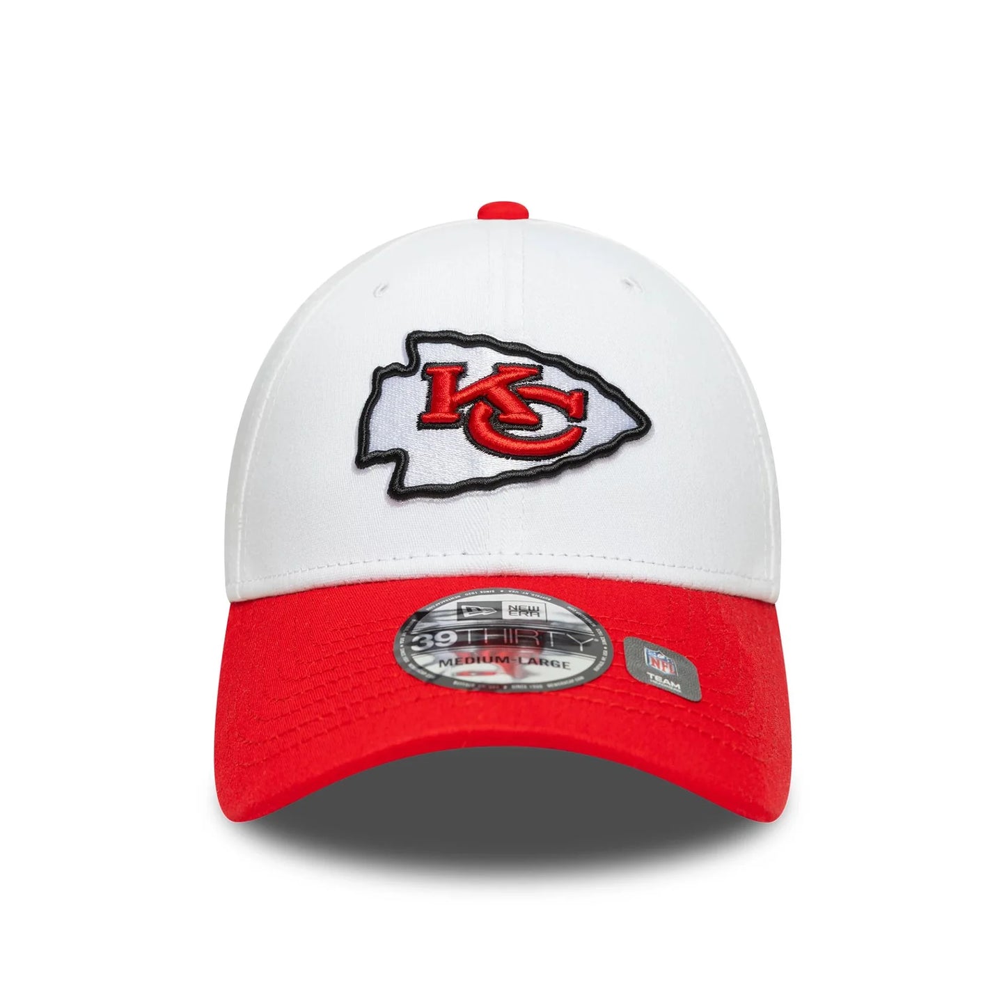 NEW ERA Kansas City Chiefs NFL Team Logo White 39THIRTY Stretch Fit Adjustable Cap