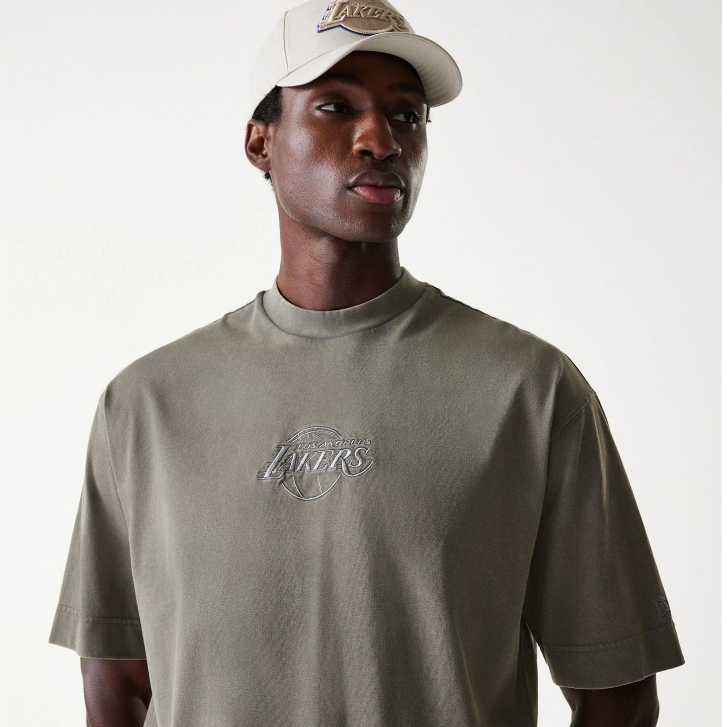 New Era LA Lakers NBA Washed Grey Box T-Shirt
