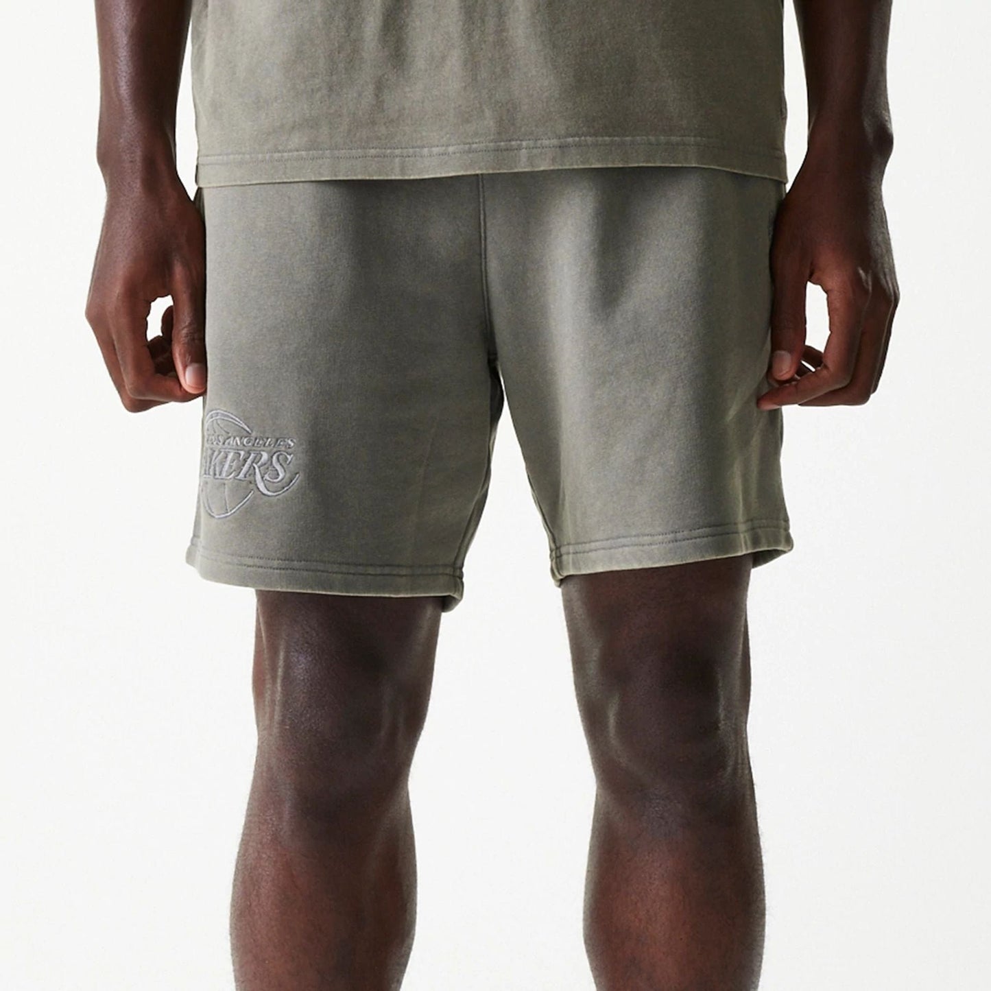 New Era LA Lakers NBA Washed Grey Shorts