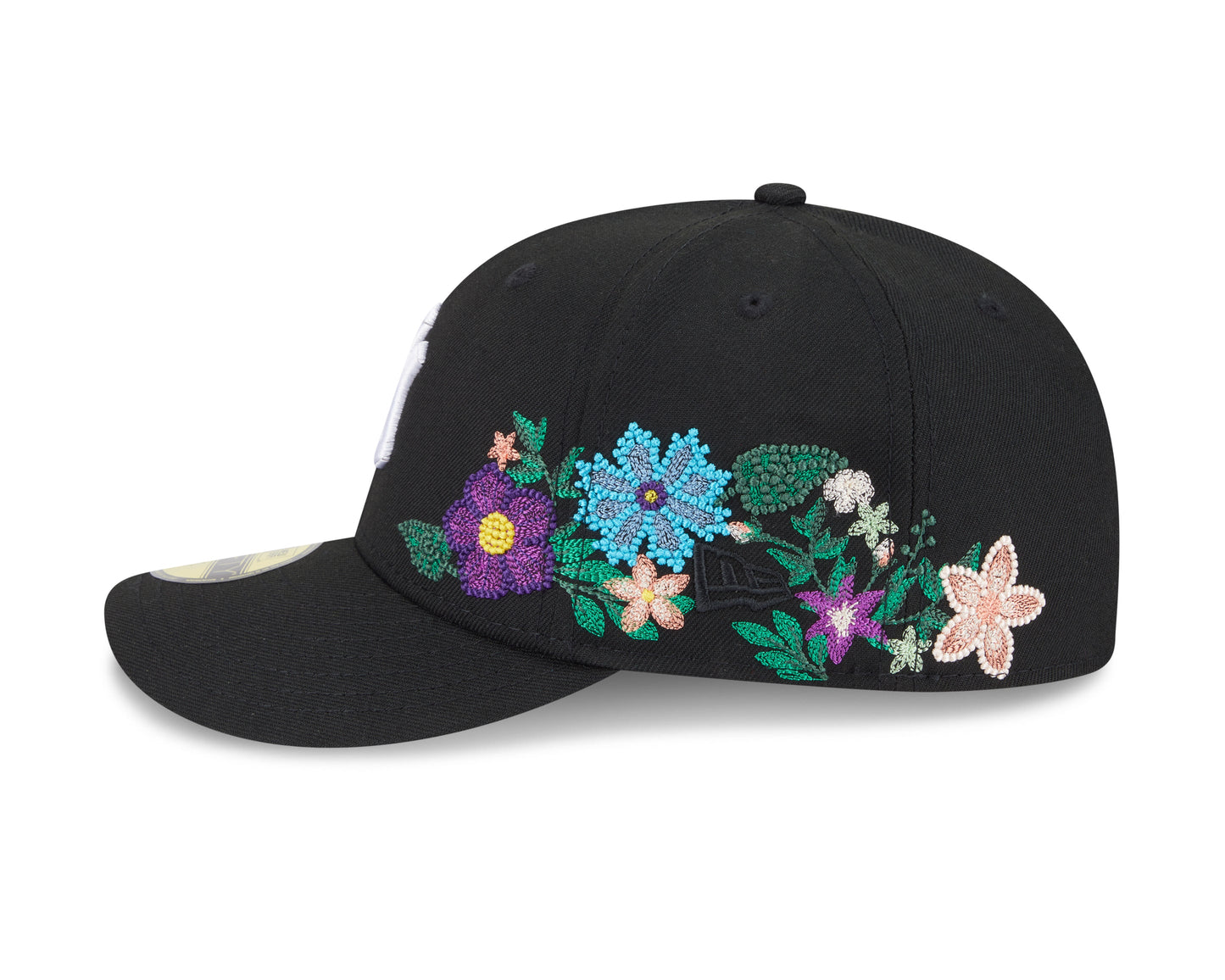 New Era New York Yankees Tonal Floral Black Pre-curved 59FIFTY Fitted Cap