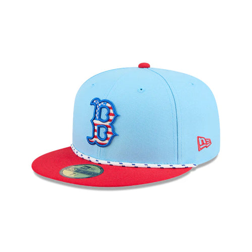 New Era Boston Red Sox MLB 4th Of July '25 Light Blue/red 59FIFTY Fitted Cap
