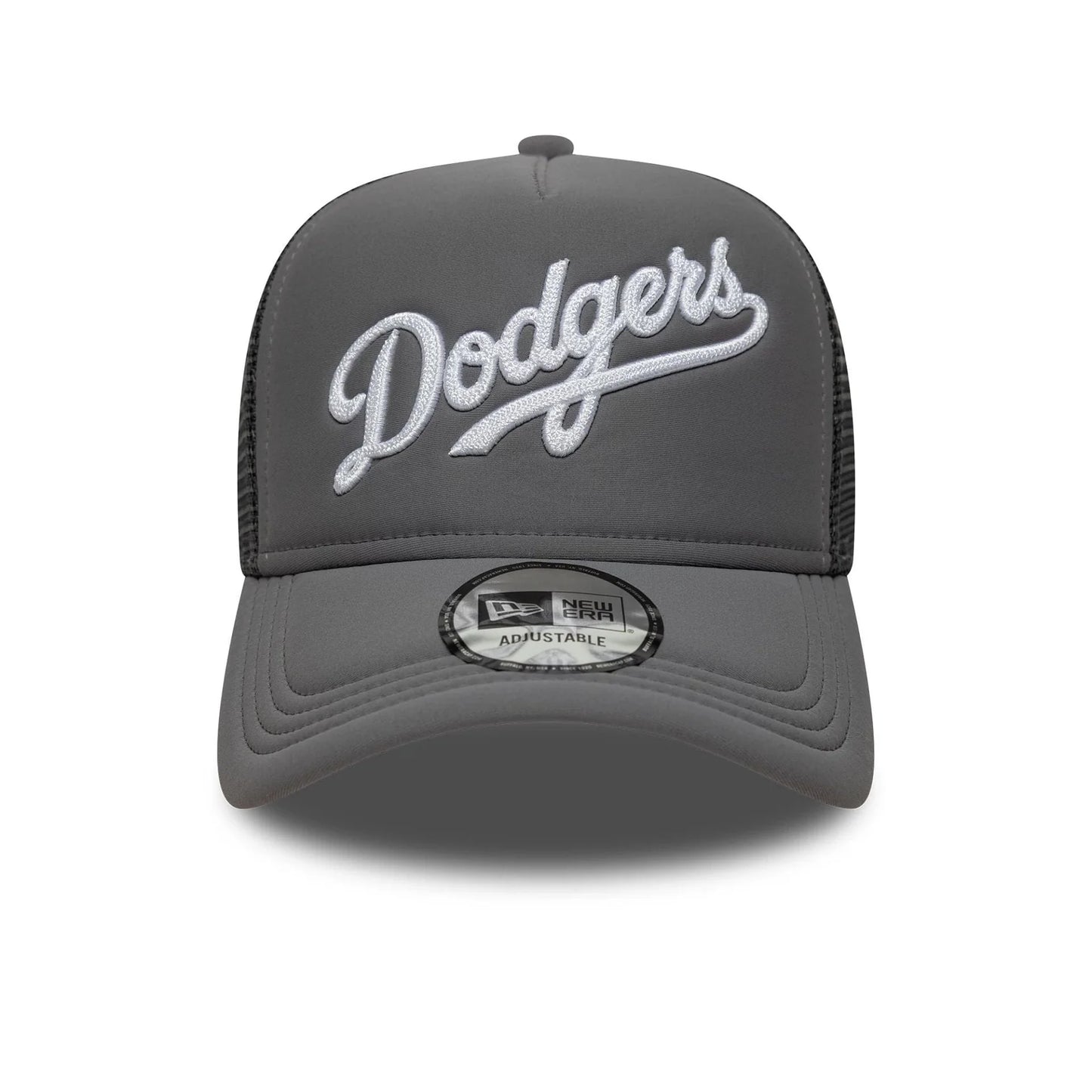 NEW ERA LA Dodgers MLB Script Grey 9FORTY A-Frame Trucker Adjustable Cap