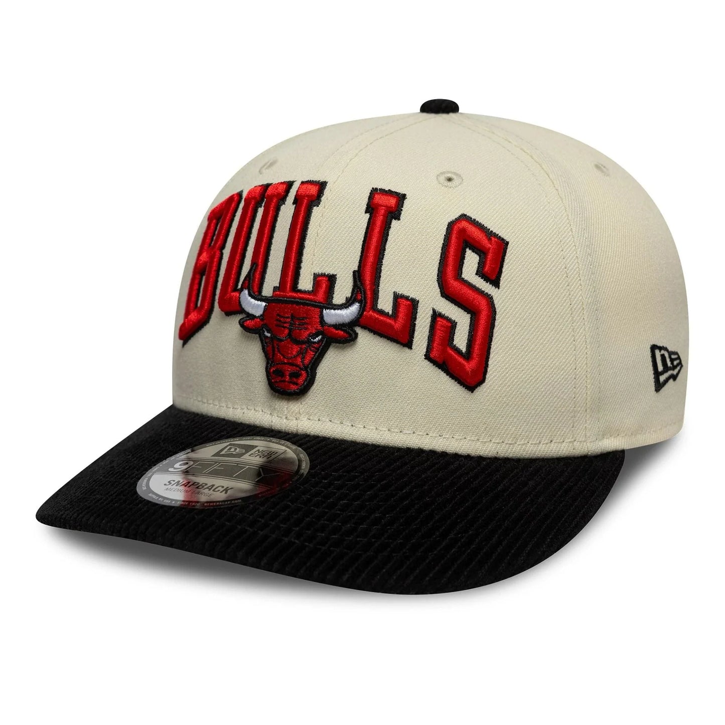 NEW ERA Chicago Bulls NBA Cord Visor Cream Pre-curved 9FIFTY Snapback Adjustable Cap