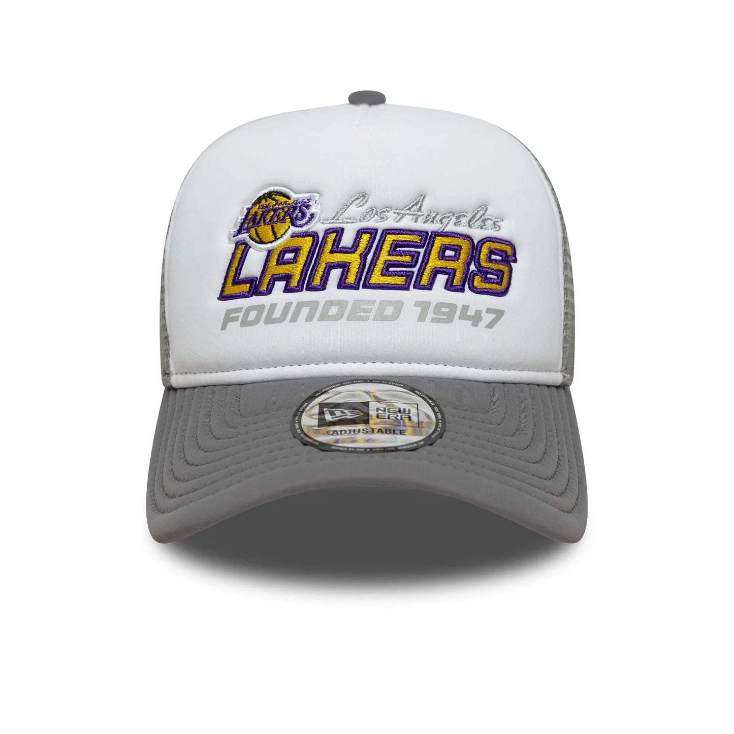 NEW ERA LA Lakers NBA Graphic Grey 9FORTY A-Frame Trucker Adjustable Cap