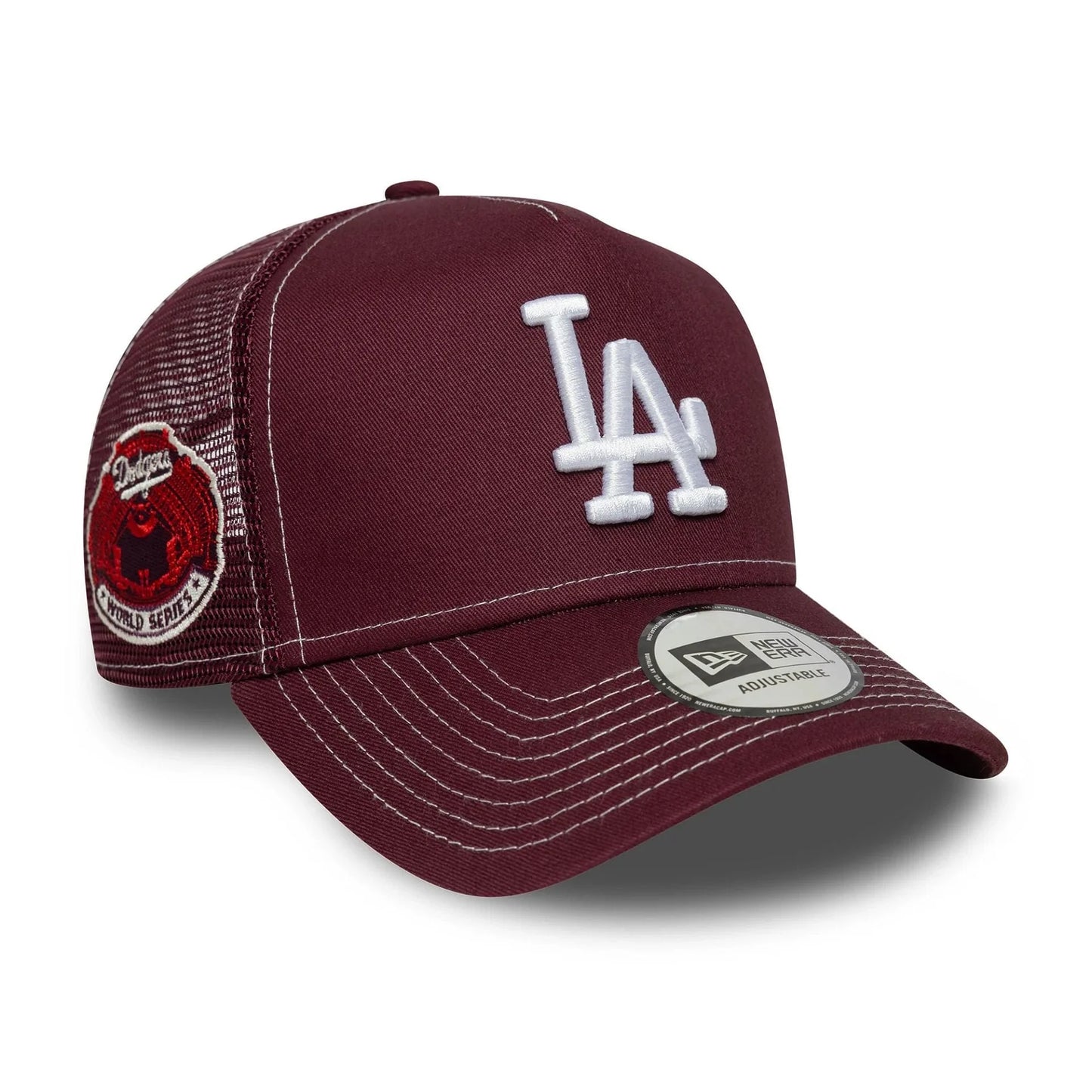 NEW ERA LA Dodgers MLB World Series Dark Red 9FORTY E-Frame Trucker Adjustable Cap