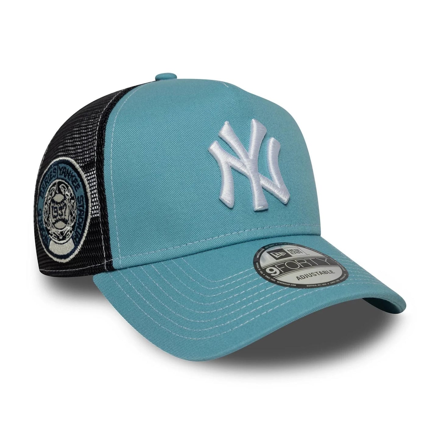NEW ERA New York Yankees MLB World Series Pastel Blue 9FORTY E-Frame Trucker Adjustable Cap