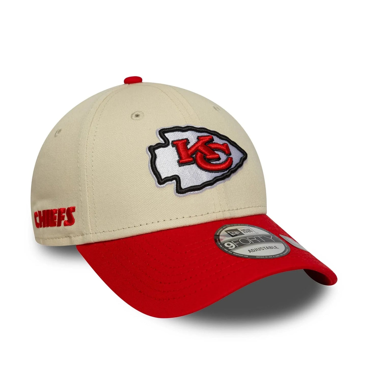 New Era Kansas City Chiefs NFL Wordmark Cream 9FORTY Adjustable Cap