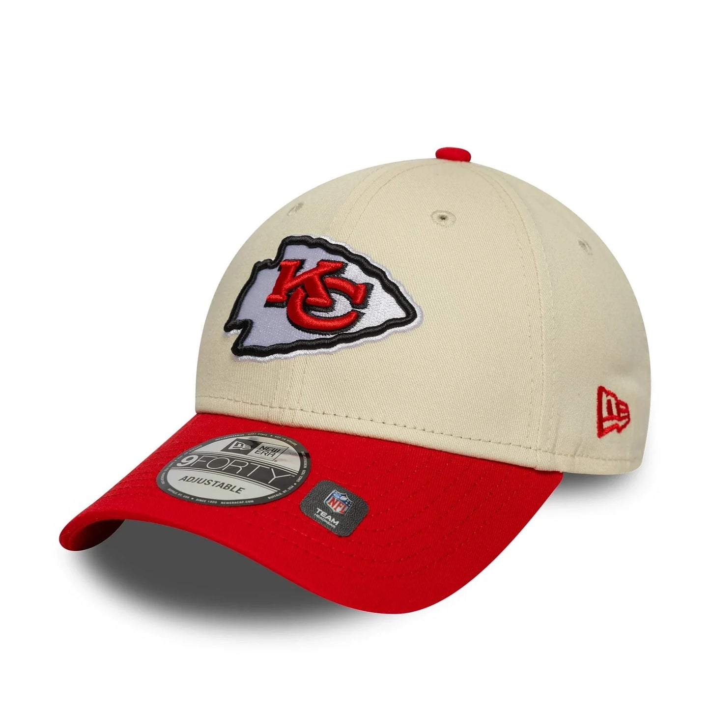 New Era Kansas City Chiefs NFL Wordmark Cream 9FORTY Adjustable Cap