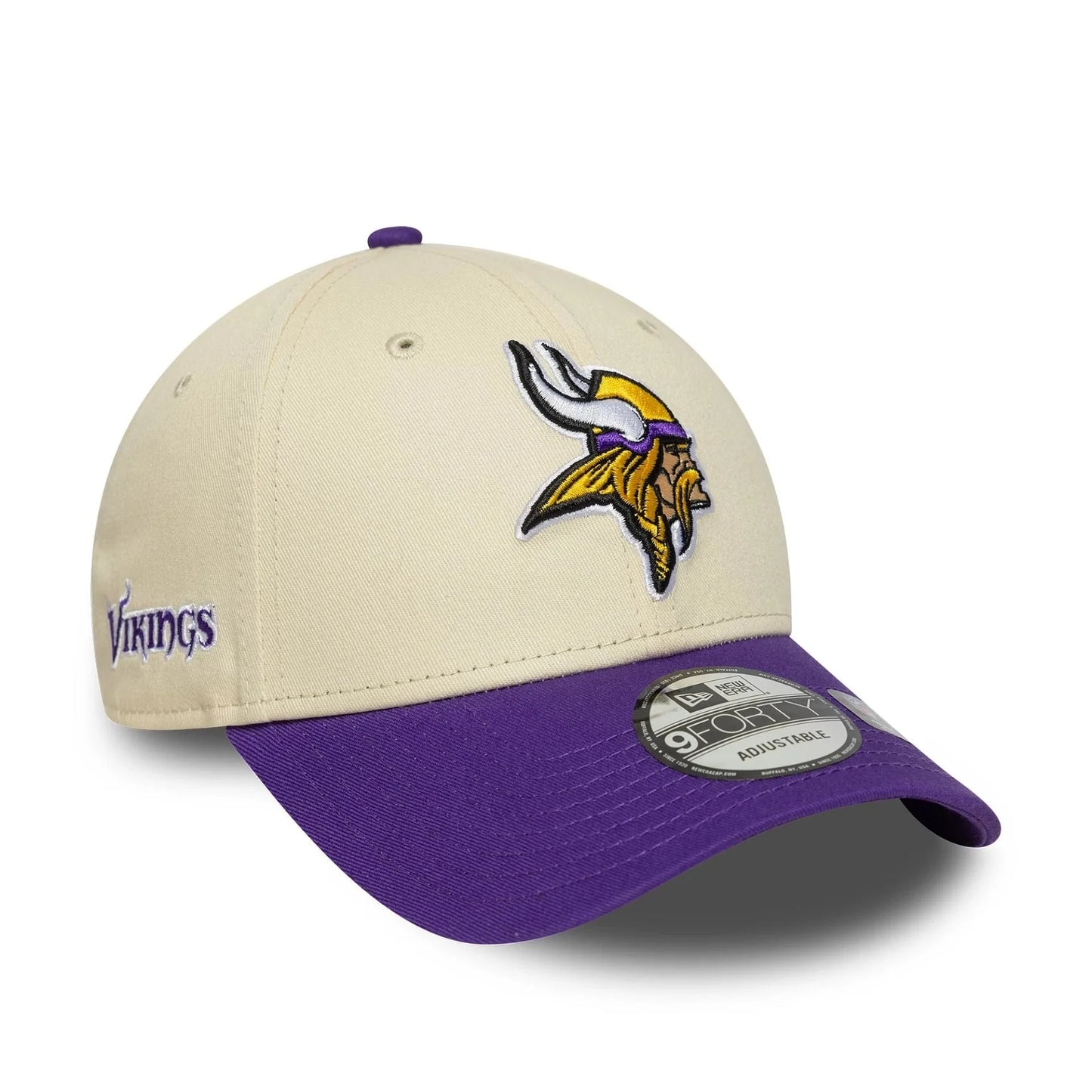 NEW ERA Minnesota Vikings NFL Wordmark Cream 9FORTY Adjustable Cap