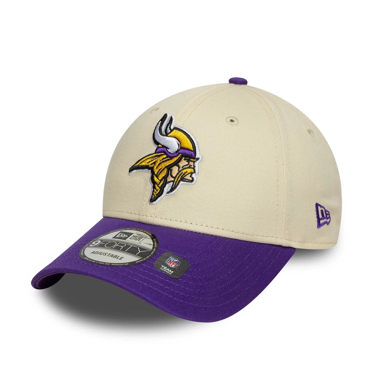 NEW ERA Minnesota Vikings NFL Wordmark Cream 9FORTY Adjustable Cap