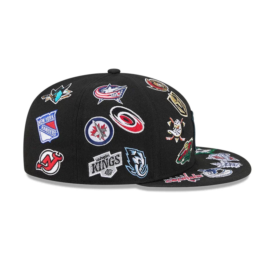 New Era NHL All Over Black 59FIFTY Fitted Cap