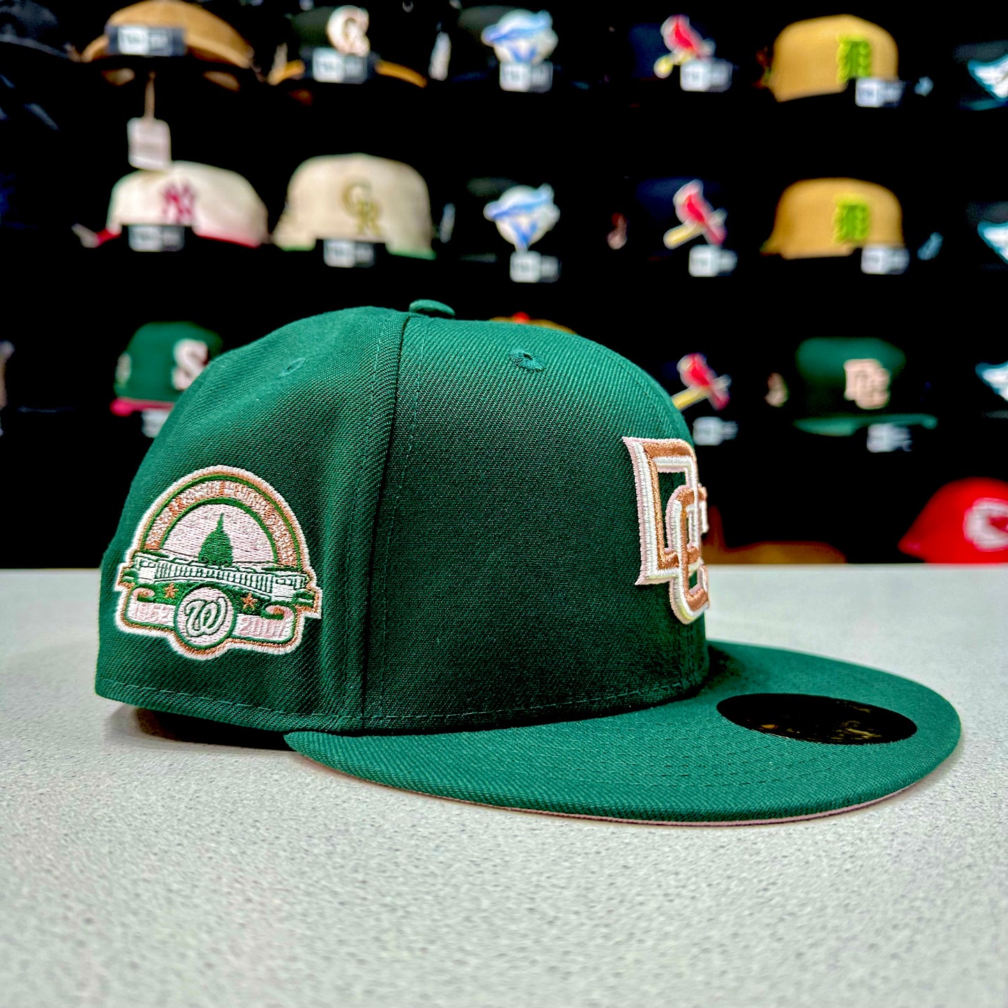 NEW ERA Washington Nationals Authentic Dark Green Pink 59FIFTY Fitted Cap