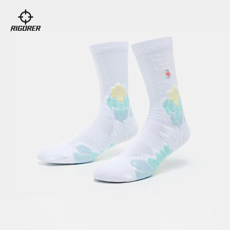 Rigorer Logo Basketball Socks Blue/Yellow/White