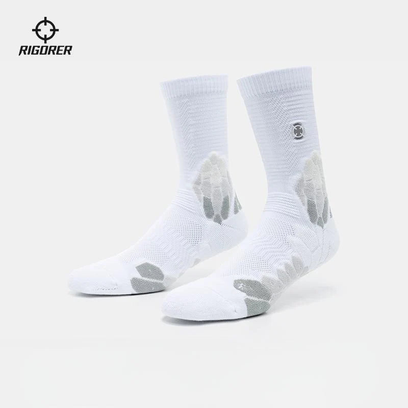 Rigorer Logo Basketball Socks Silver Grey White LUX sneakerstore