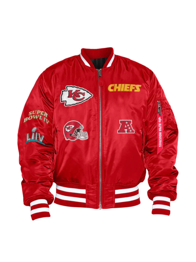 KANSAS CITY CHIEFS X ALPHA X NEW ERA MA-1 BOMBER JACKET