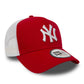NEW ERA New York Yankees Clean Red A-Frame Trucker Cap