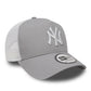 NEW ERA New York Yankees Clean Grey A-Frame Trucker Cap