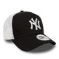 NEW ERA New York Yankees Clean Black A-Frame Trucker Cap