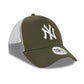 New York Yankees Khaki A-Frame Trucker Cap