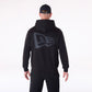 New Era Flag Logo Black Oversized Pullover Hoodie