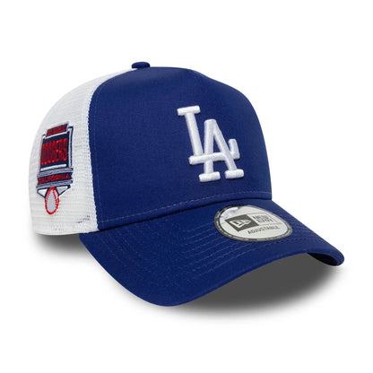 NEW ERA LA Dodgers MLB Side Patch Dark Blue 9FORTY A-Frame Trucker Adjustable Cap