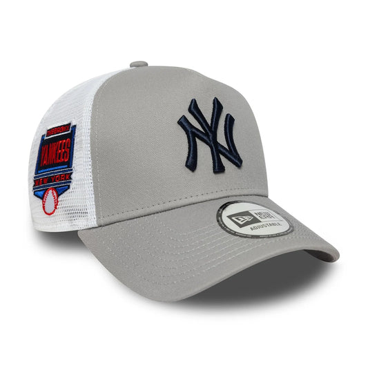 NEW ERA New York Yankees MLB Side Patch Grey 9FORTY A-Frame Trucker Adjustable Cap