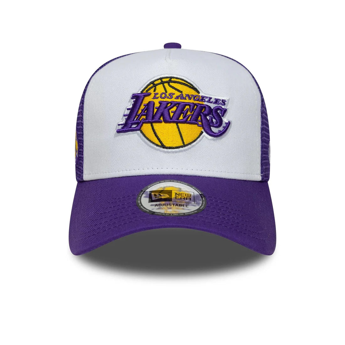 NEW ERA LA Lakers NBA Side Patch Purple 9FORTY A-Frame Trucker Adjustable Cap