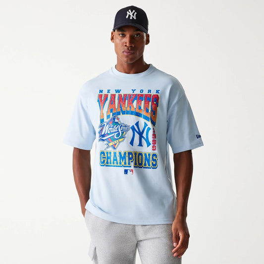 New Era New York Yankees MLB World Series Pastel Blue Oversized T-Shirt