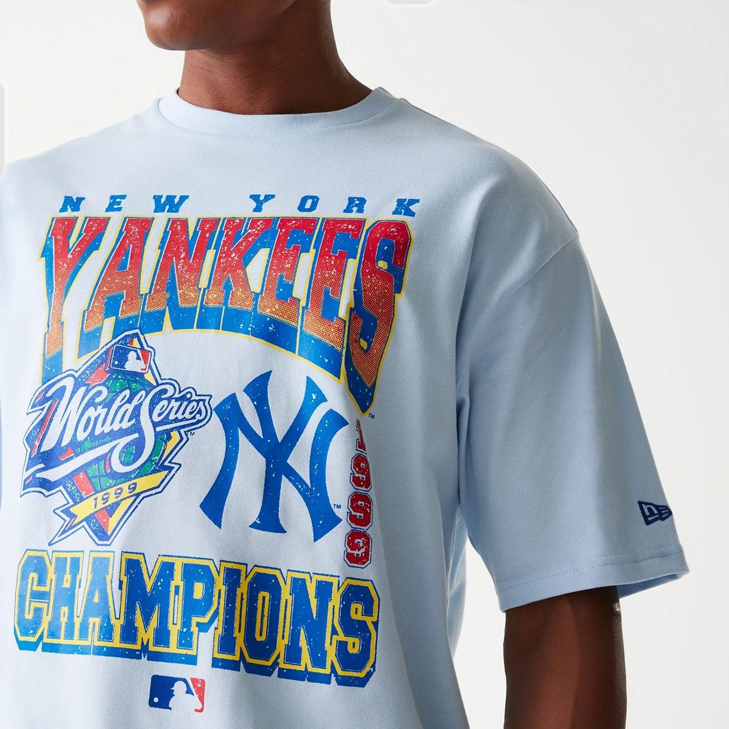 New Era New York Yankees MLB World Series Pastel Blue Oversized T-Shirt