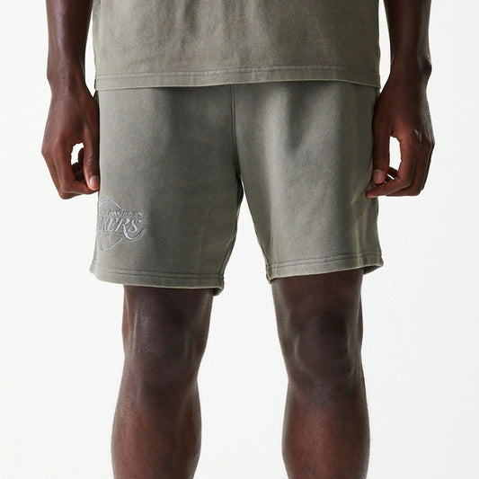 New Era LA Lakers NBA Washed Grey Shorts