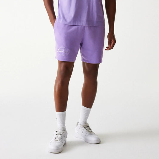 New Era LA Lakers NBA Washed Purple Shorts