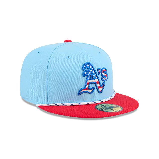 New Era Oakland Athletics MLB 4th Of July '25  Light Blue/red 59FIFTY Fitted Cap