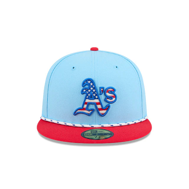 New Era Oakland Athletics MLB 4th Of July '25  Light Blue/red 59FIFTY Fitted Cap