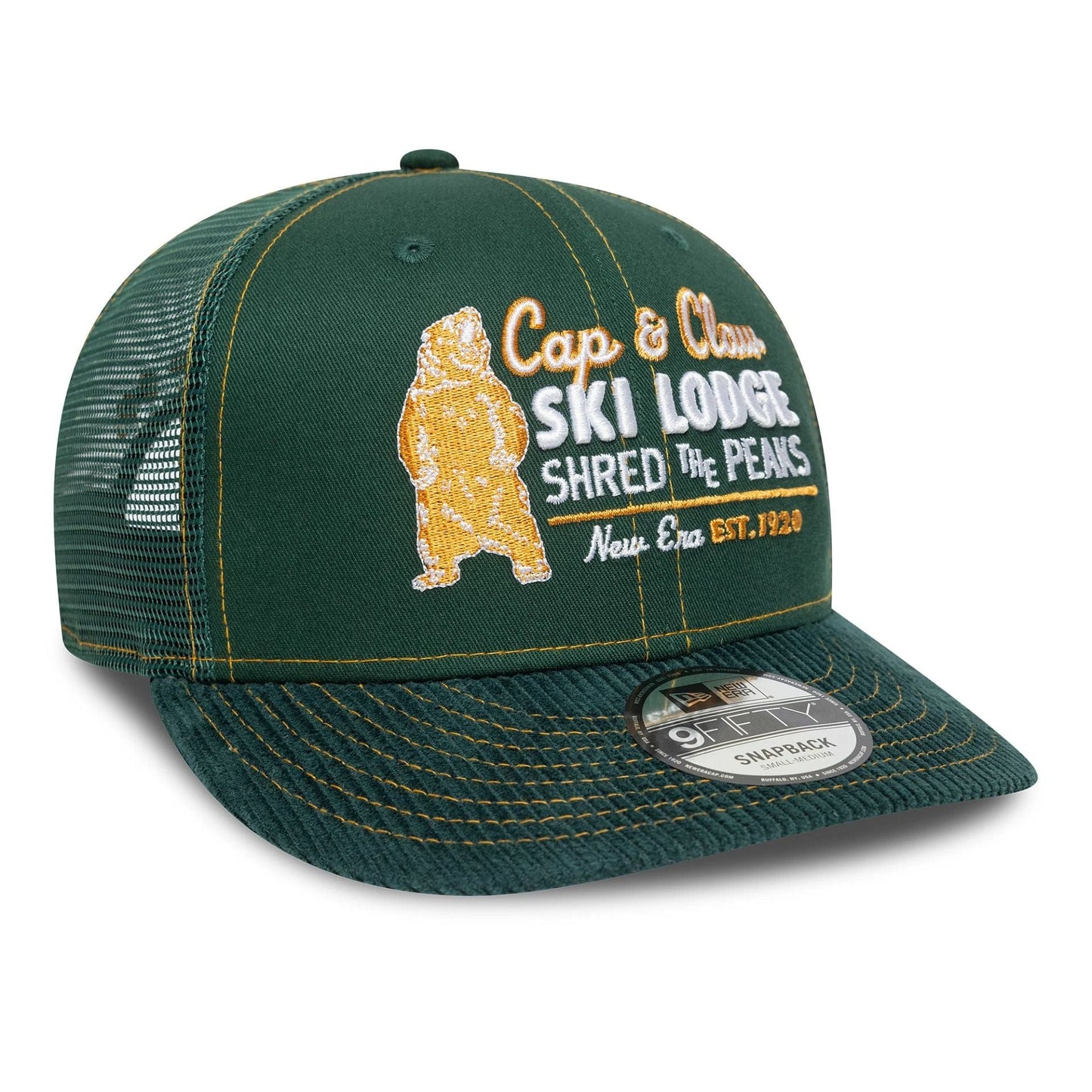 NEW ERA New Era Cord Visor Dark Green 9FIFTY Pre-curved Trucker Snapback Adjustable Cap