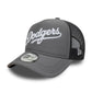 NEW ERA LA Dodgers MLB Script Grey 9FORTY A-Frame Trucker Adjustable Cap