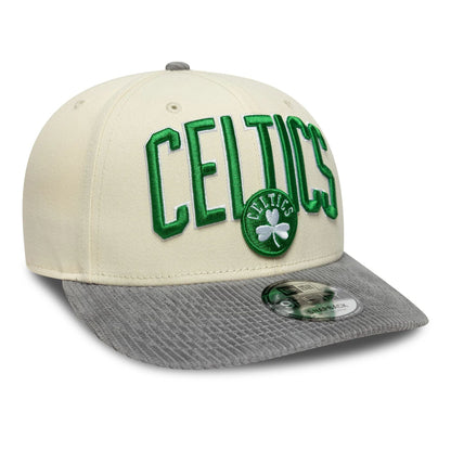 NEW ERA Boston Celtics NBA Cord Visor Cream Pre-curved 9FIFTY Snapback Adjustable Cap