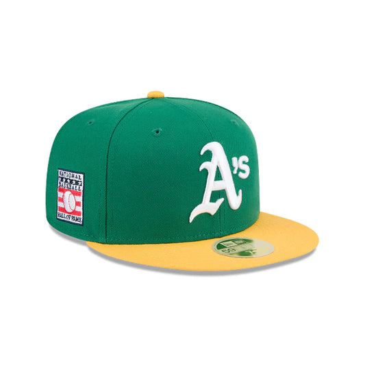 NEW ERA Oakland Athletics MLB 2025 Hall Of Fame Green/Yellow 59FIFTY Fitted Cap