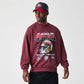 San Francisco 49ers NFL Washed Boxy Dark Red Oversized Crew Neck Sweater